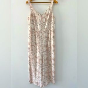 Loft jumpsuit in pink & gray snake skin pattern size 8